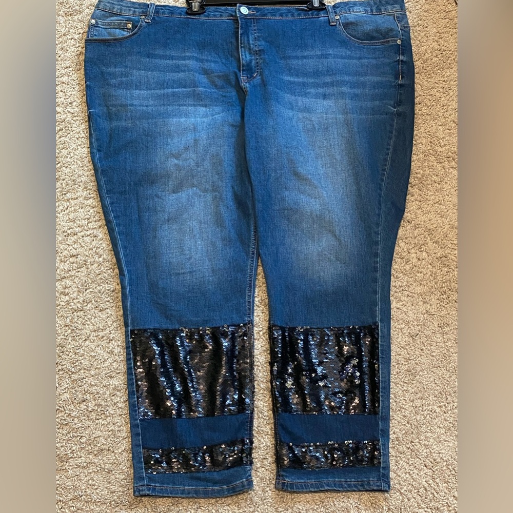 Stretch jeans with sequin detail